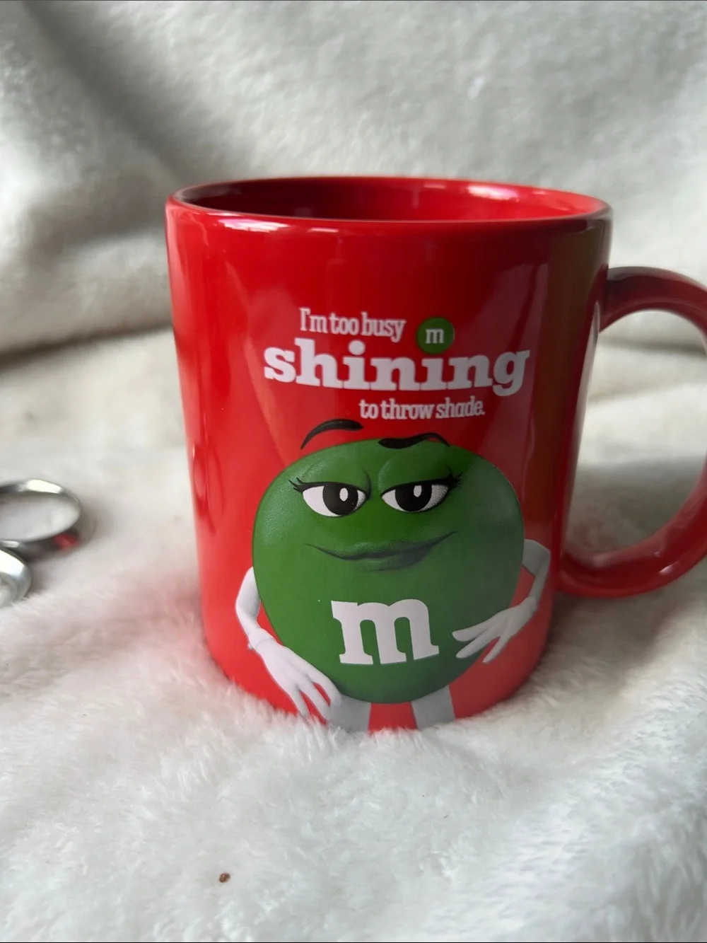 M&M's Ceramic Coffee Mug - Red and Green